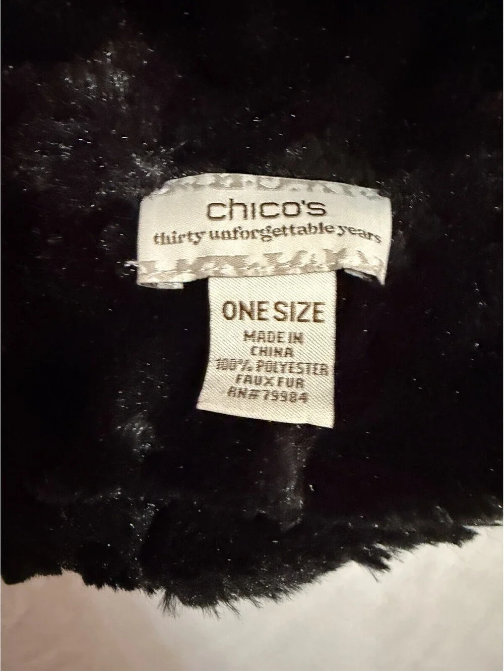Woman's Black Winter Infinity Scarf Soft Faux Fur